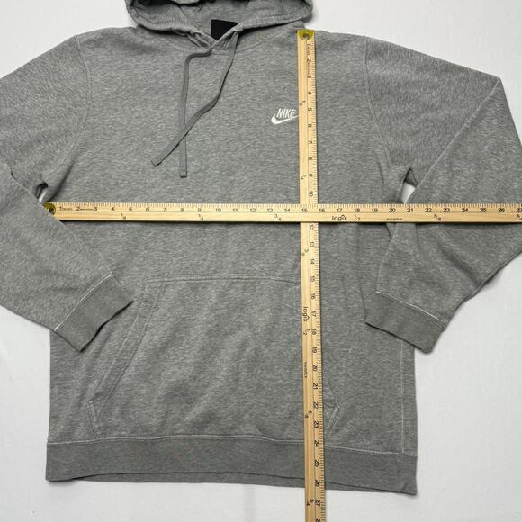 Nike gray pullover hoodie men’s large swoosh logo fleece sweatshirt - Picture 5 of 5